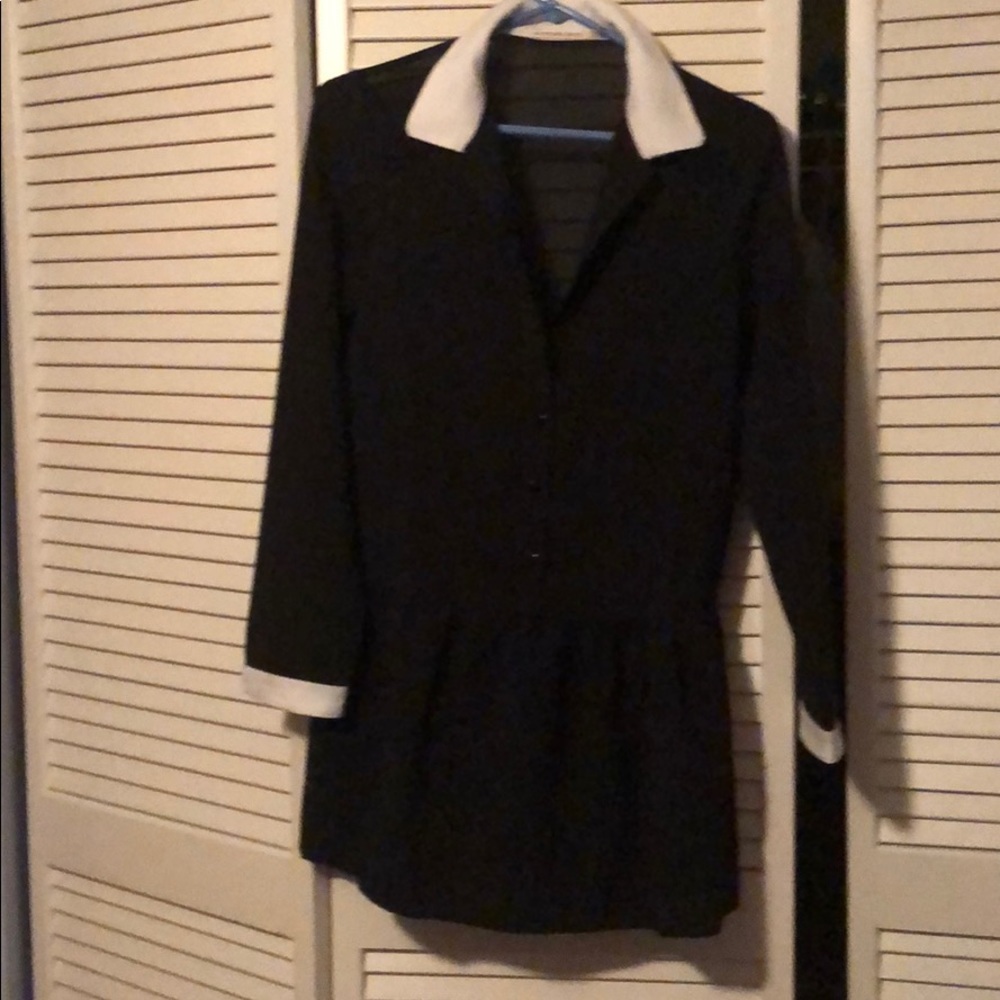 Black and white long sleeve skort romper
